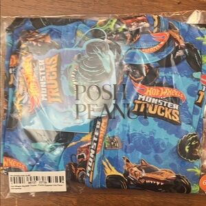 Posh Peanut Blue Monster Trucks Footies